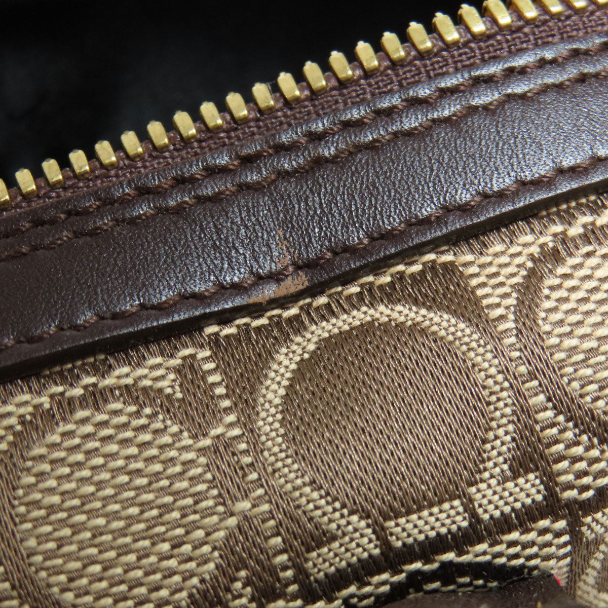 Salvatore Ferragamo Handbag Canvas Brown Gancinipattern