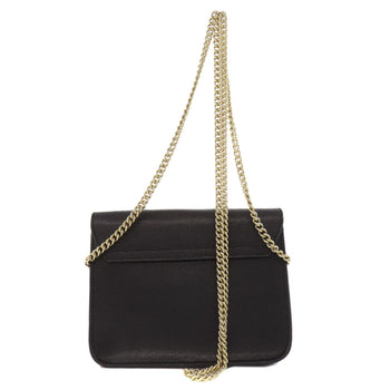 Furla Shoulder Bag Leather Black Chainshoulder Women
