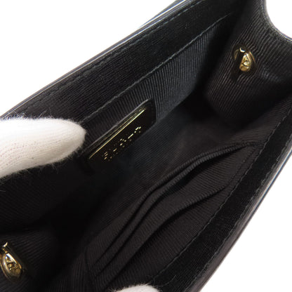 Furla Shoulder Bag Leather Black Chainshoulder Women