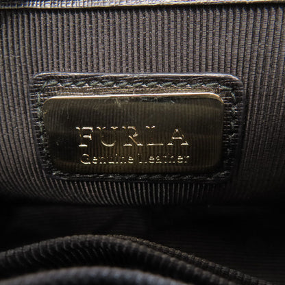 Furla Shoulder Bag Leather Black Chainshoulder Women