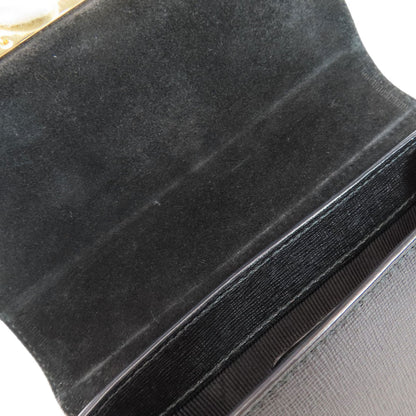 Furla Shoulder Bag Leather Black Chainshoulder Women