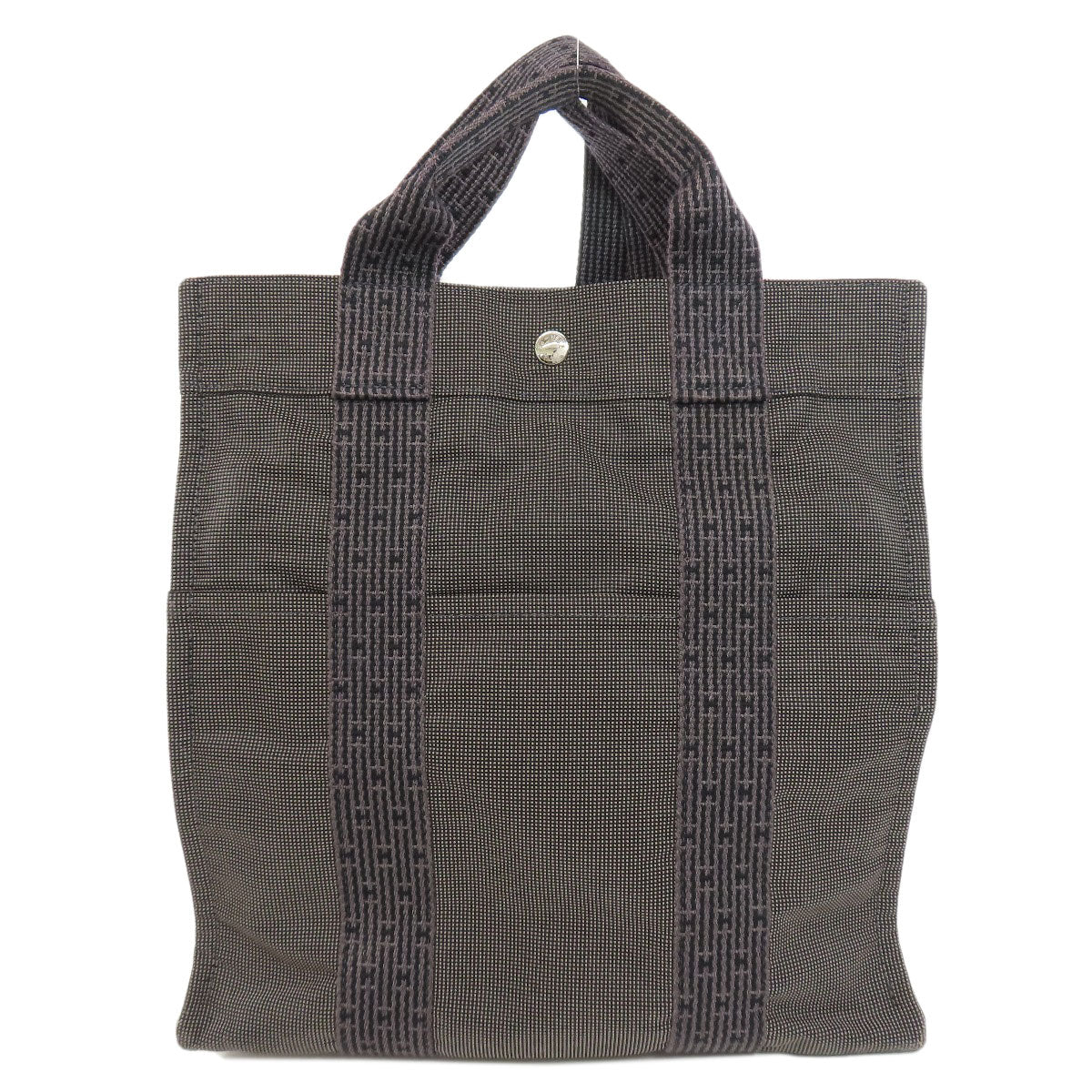 Hermes Backpack Canvas Gray Her Line Ad Mm Women