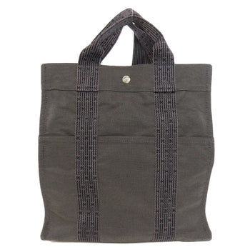 Hermes Backpack Canvas Gray Her Line Ad Mm Women