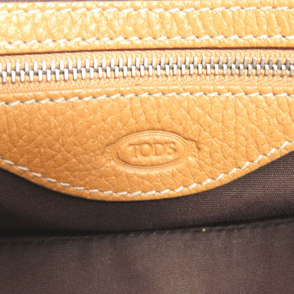 Todfs Handbag Leather Brown Logo Women
