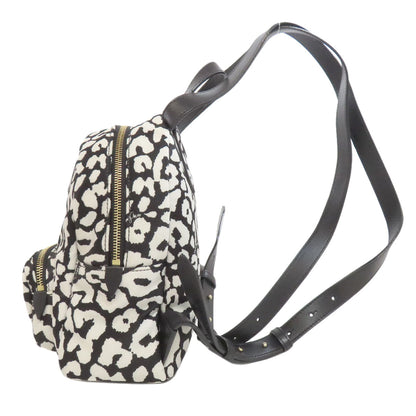 Jimmy Choo Backpack Nylon Black Dalmatian Pattern Women