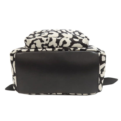 Jimmy Choo Backpack Nylon Black Dalmatian Pattern Women
