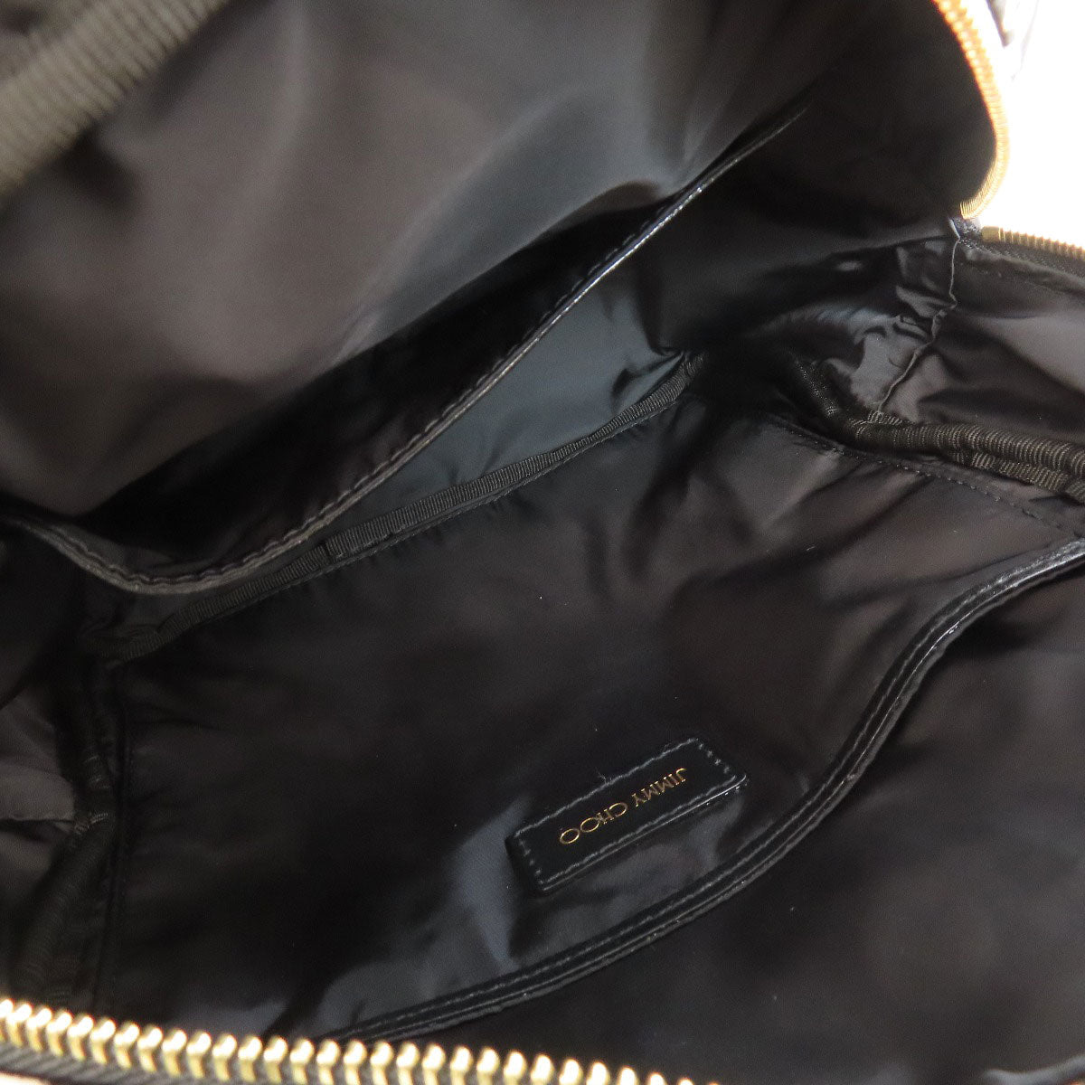Jimmy Choo Backpack Nylon Black Dalmatian Pattern Women