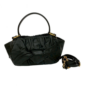 Prada Shoulder Bag Leather Black