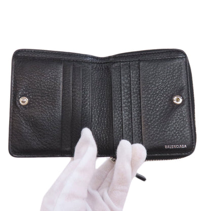 Balenciaga Bifold Wallet 551933 Leather Black Every Day Women(Unisex)