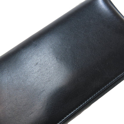 Prada Long Wallet Purse Leather Black Zip Around Women