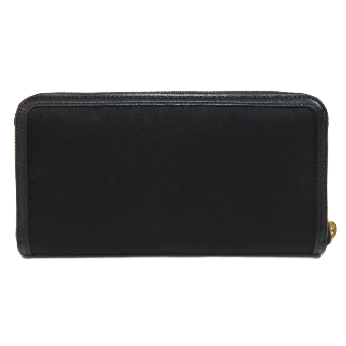 Prada Long Wallet Purse Nylon Black Logometal Women