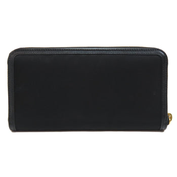 Prada Long Wallet Purse Nylon Black Logometal Women
