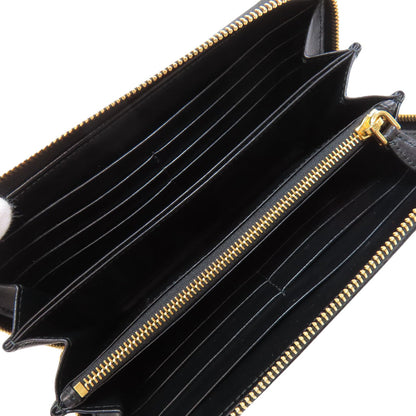 Prada Long Wallet Purse Nylon Black Logometal Women