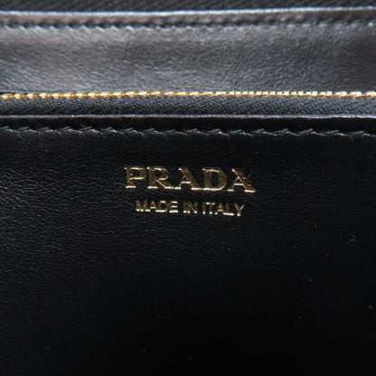 Prada Long Wallet Purse Nylon Black Logometal Women