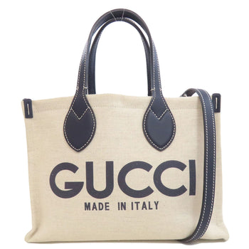 Gucci Handbag 772144 Canvas Beige Japan Exclusive Gucci Print Mini 2Way Women