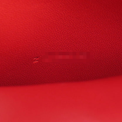 Hermes Long Wallet Purse Togo Red Dogon Long Silvermetal Women