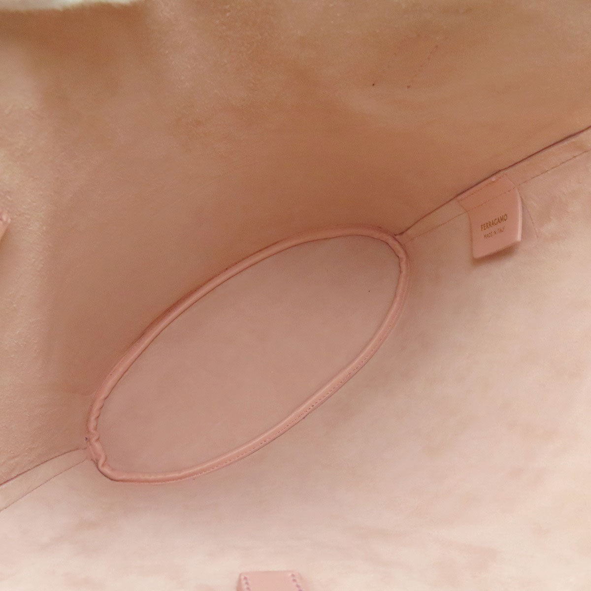 Salvatore Ferragamo Tote Bag 217533 Calf Leather Pink Logo Women