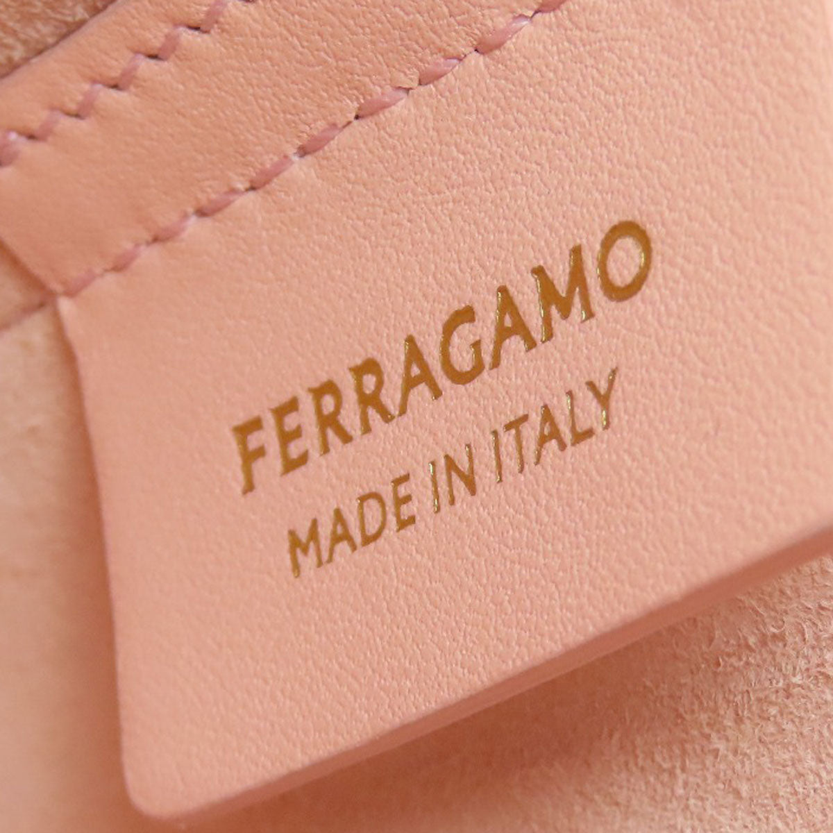 Salvatore Ferragamo Tote Bag 217533 Calf Leather Pink Logo Women