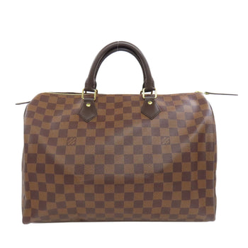 Louis Vuitton Boston Duffel Bag N41363 Damier Canvas Brown Speedy 35 Women