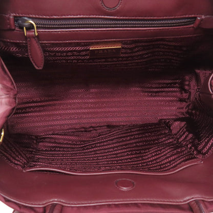 Prada Handbag 1Bg068 Nylon Red Ribbon Motif 2Way Women
