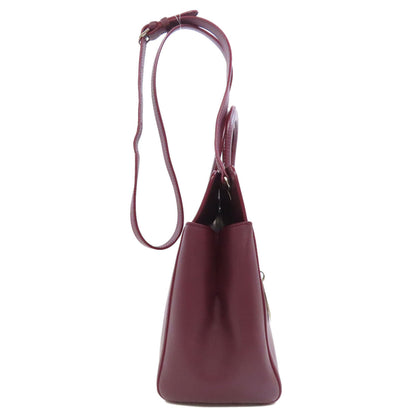 Cartier Handbag Leather Red 2Way Women