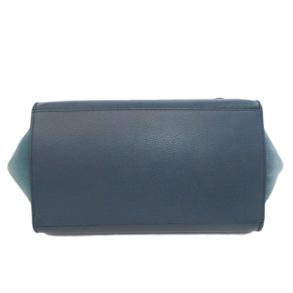 Celine Handbag Leather Navy Trapeze 2Way Women