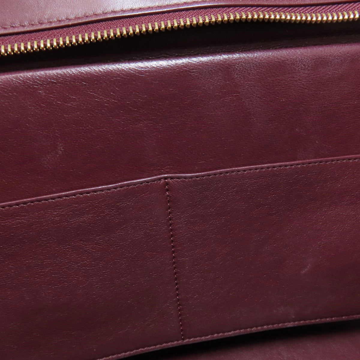 Celine Handbag Leather Red Trapeze 2Way Women