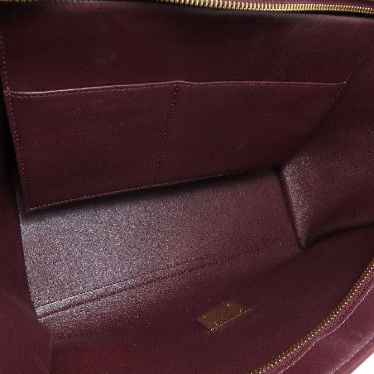 Celine Handbag Leather Red Trapeze 2Way Women