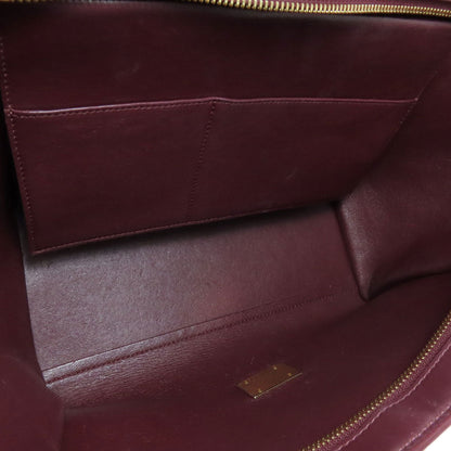 Celine Handbag Leather Red Trapeze 2Way Women