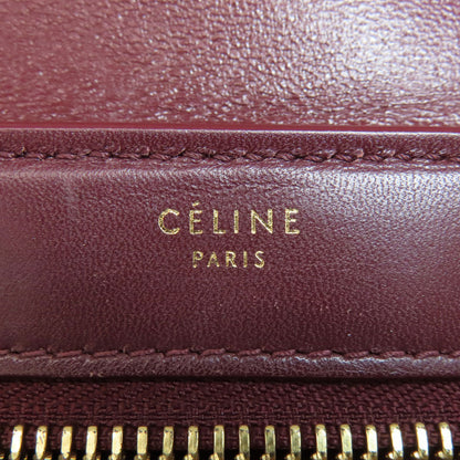 Celine Handbag Leather Red Trapeze 2Way Women