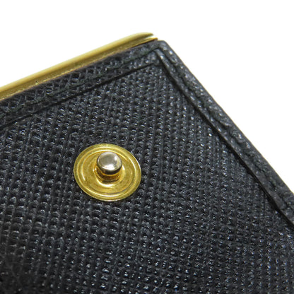 Prada Bifold Wallet Leather Black Safiano Logo Women