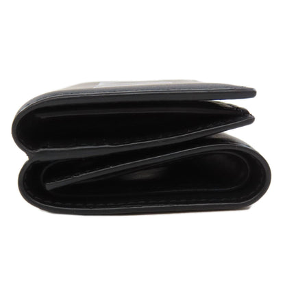 Valentino Bifold Wallet Leather Black Logo Tri-Fold Wallet Women