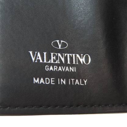Valentino Bifold Wallet Leather Black Logo Tri-Fold Wallet Women