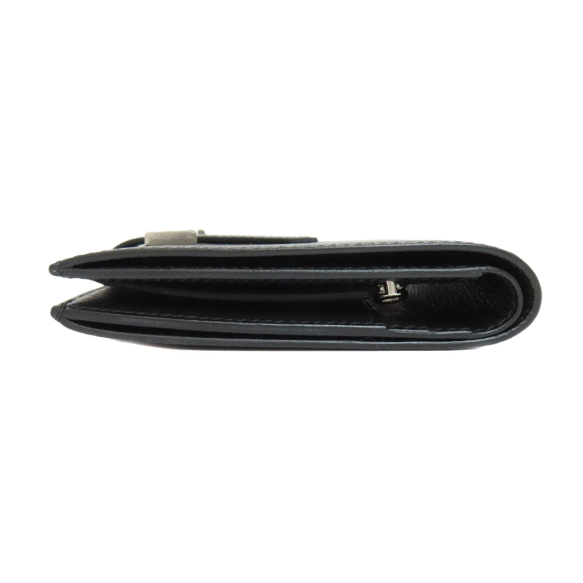 Hermes Bifold Wallet Epsom Black Bearn Compact Silvermetal Women
