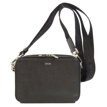 Christian Dior Shoulder Bag Leather Black Trotter Pattern Women