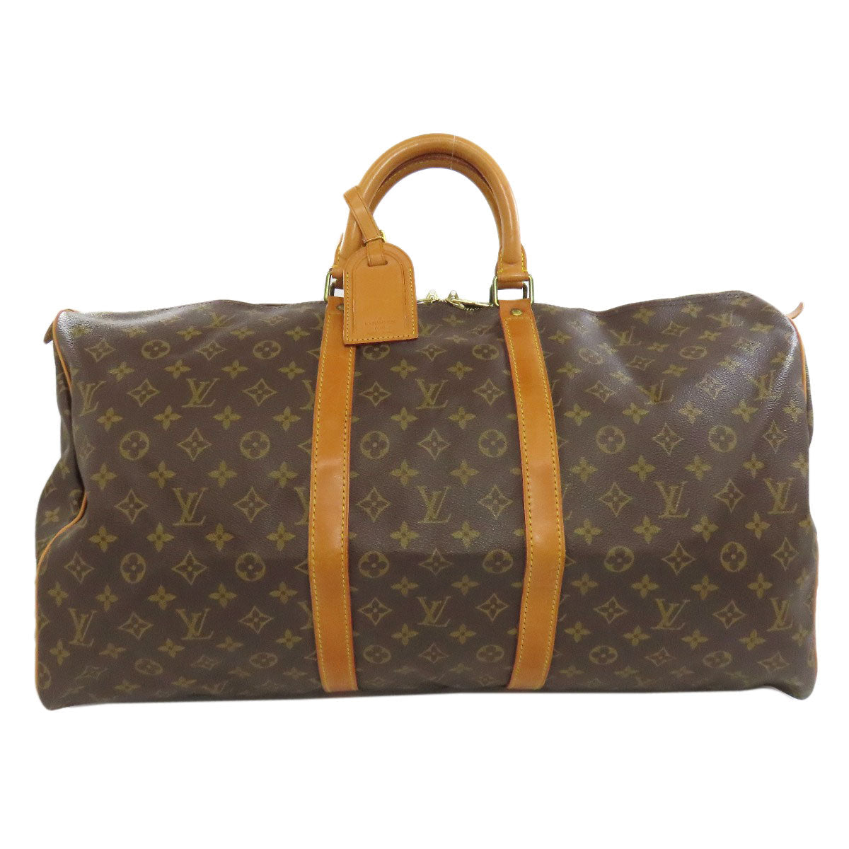 Louis Vuitton Boston Duffel Bag M41424 Monogram Canvas Brown Keepall 55 Mens(Unisex)