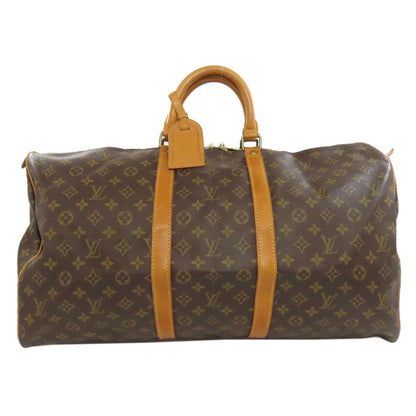 Louis Vuitton Boston Duffel Bag M41424 Monogram Canvas Brown Keepall 55 Mens(Unisex)