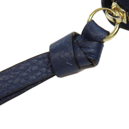 Bally Coin Case Leather Navy Barry Stripe Mens