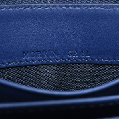 Bally Coin Case Leather Navy Barry Stripe Mens