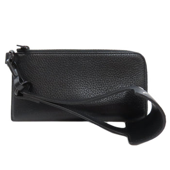 Maison Margiela Long Wallet Purse Leather Black Logo Women