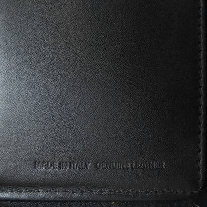 Maison Margiela Long Wallet Purse Leather Black Logo Women