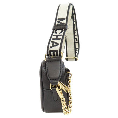 Michael Kors Shoulder Bag Leather Black Logo Women