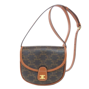 Celine Shoulder Bag Pvc Black Triomphe Women