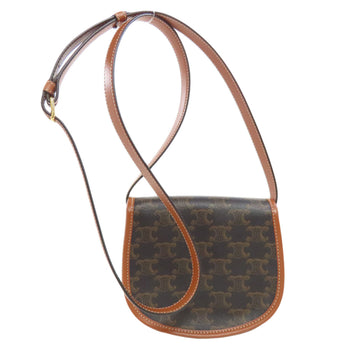 Celine Shoulder Bag Pvc Black Triomphe Women