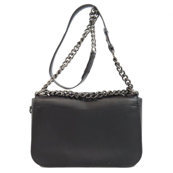 Coach Shoulder Bag 12110 Leather Black Chainshoulder Swagger 25
