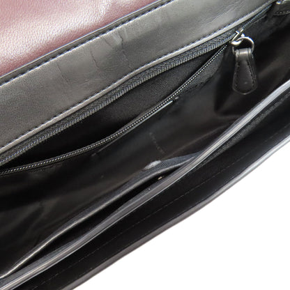 Coach Shoulder Bag 12110 Leather Black Chainshoulder Swagger 25