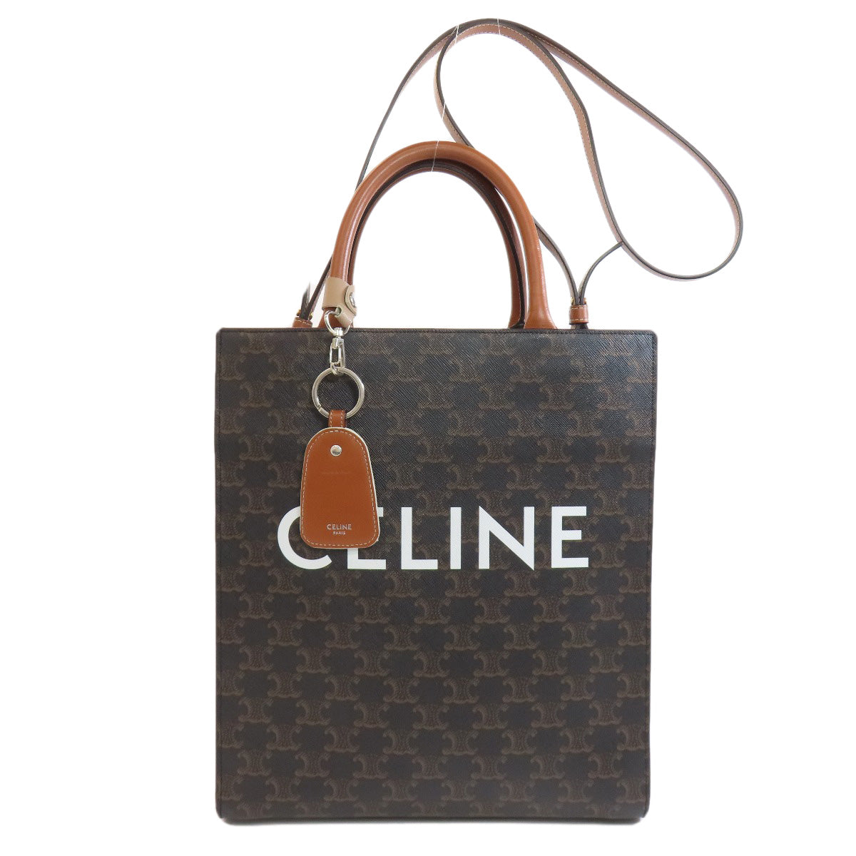Celine Tote Bag Pvc Brown Vertical Hippo Triomphe Women