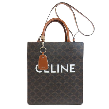 Celine Tote Bag Pvc Brown Vertical Hippo Triomphe Women