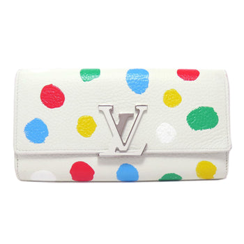 Louis Vuitton Long Wallet Purse M81890 Taurillon Clemence Leather White Portefeuille Capucines