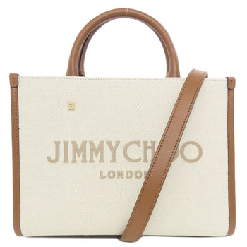 Jimmy Choo Handbag Canvas White 2Way Women